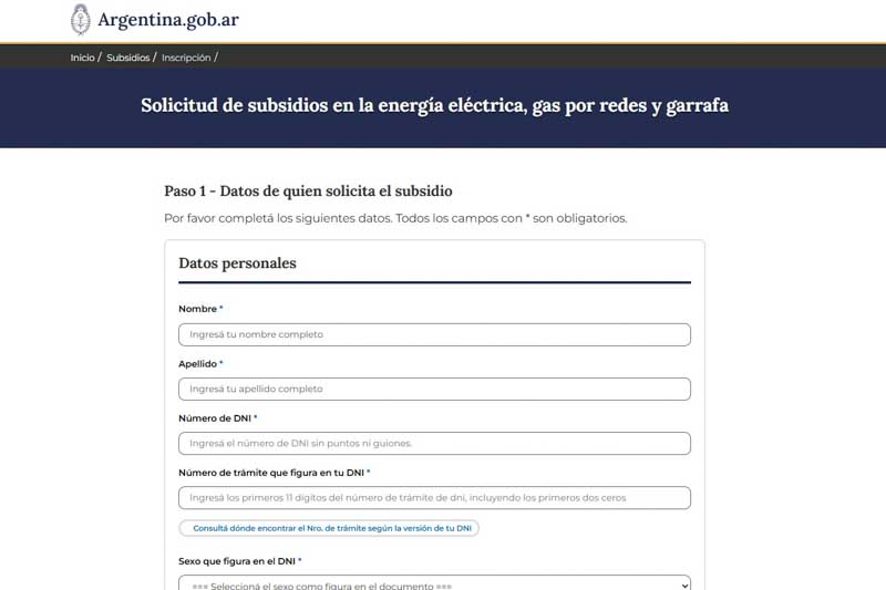 El formulario se completa online y tiene carácter de declaración jurada. Una vez enviado, el Estado evalúa si el ingreso del grupo familiar es inferior a tres Canastas Básicas Totales y, en caso de aprobación, el subsidio se aplica de forma automática en la factura o como descuento al comprar garrafas, sin necesidad de realizar trámites presenciales.