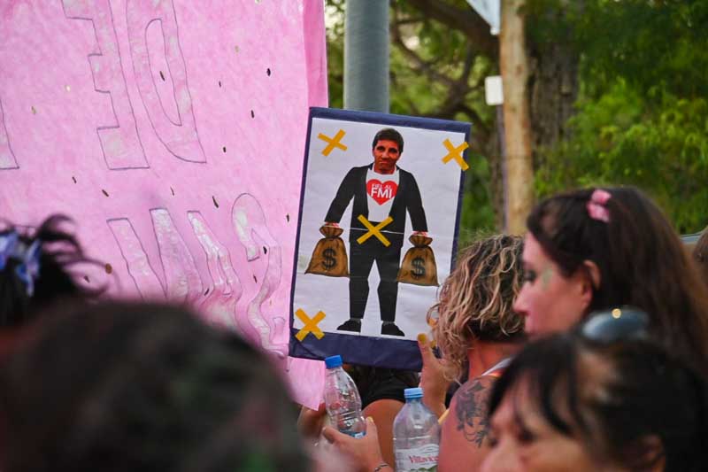 Las participantes denuncian el cierre del Ministerio de las Mujeres, el congelamiento del Programa Acompañar y el desmantelamiento de la Línea 144.