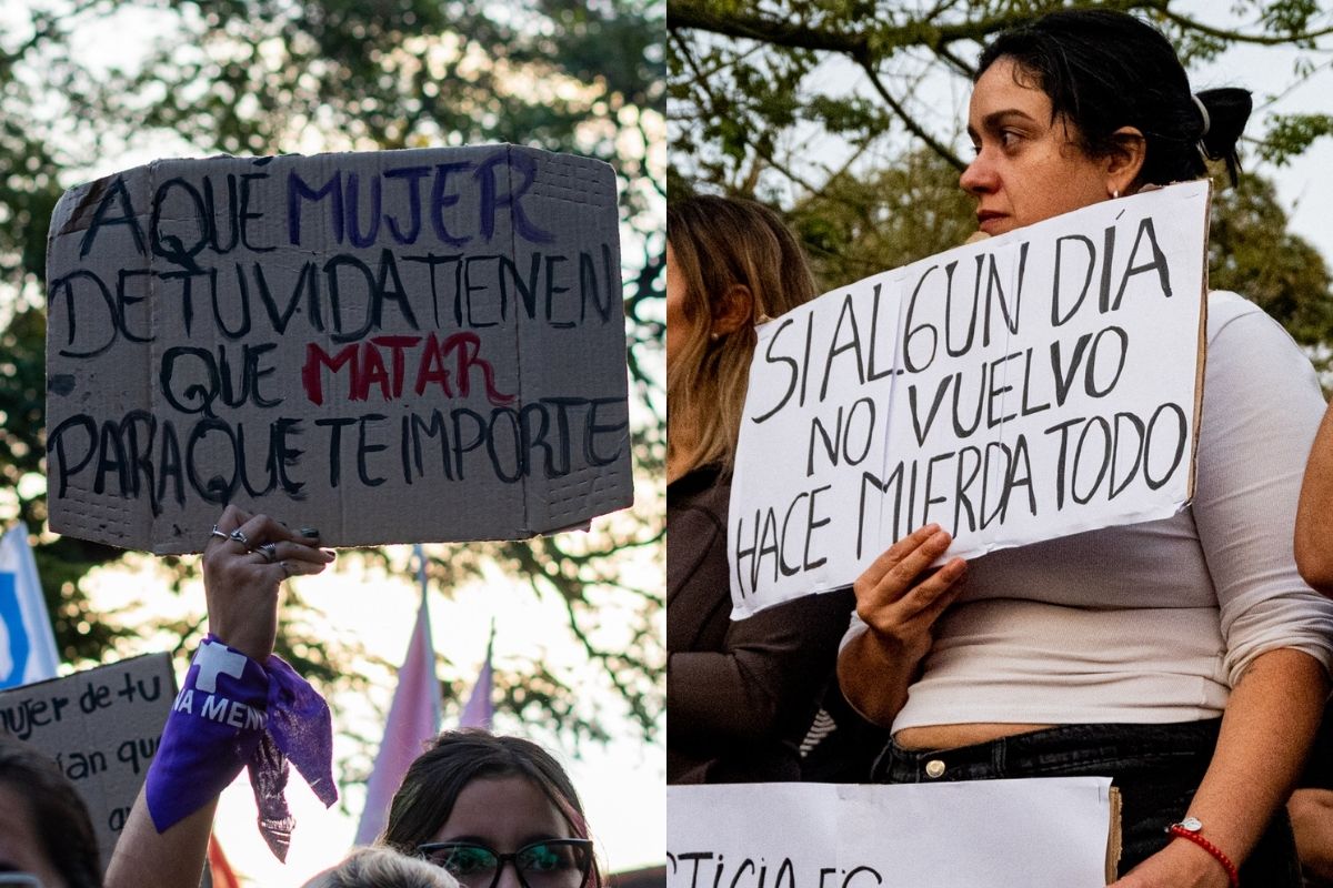 Las frases escritas a mano condensan emociones, experiencias y reclamos. Más allá de las diferencias de forma, cada cartel aporta una voz particular a una convocatoria que busca visibilizar una problemática común.