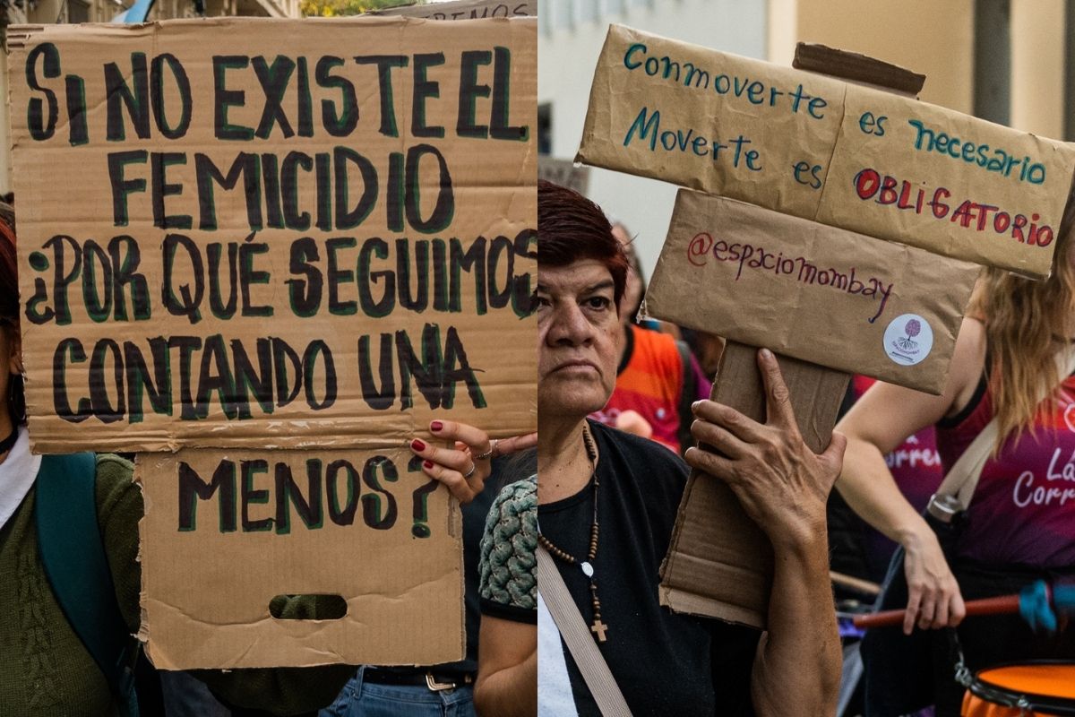 Las preguntas exhibidas en los carteles interpelan a la sociedad y exponen una problemática que persiste. Cada mensaje transforma una experiencia individual en una reflexión colectiva.
